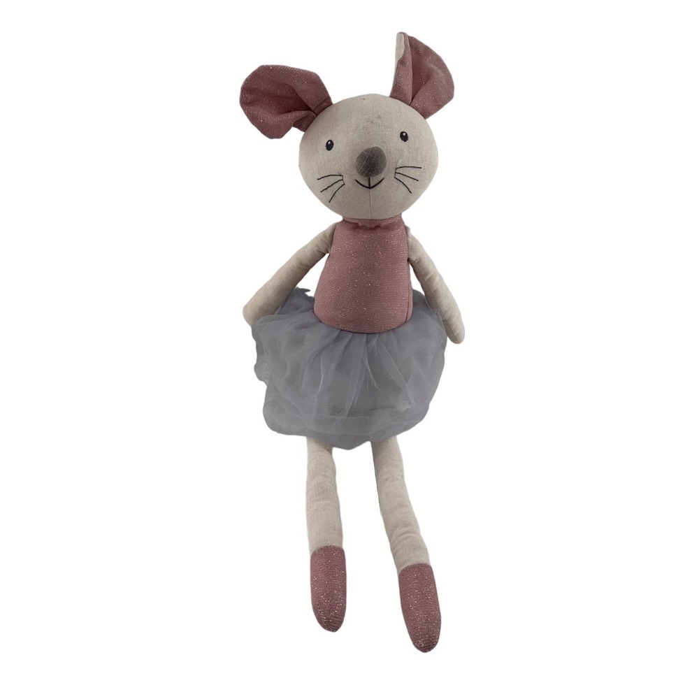 Decorative Mouse Plush Doll With Pink Ears & Tutu 24 Inches For Display Sitter